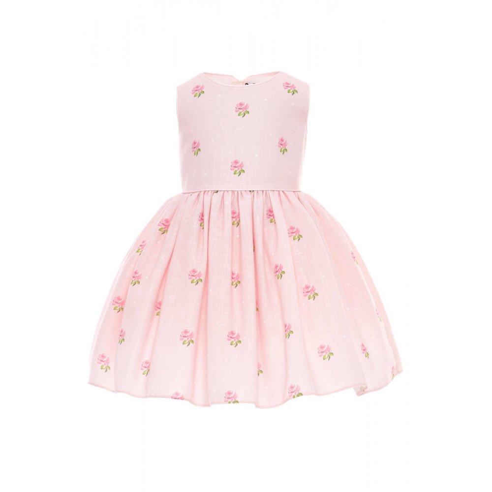 فستان بناتي - وردي - مطرز بالورود مع جاكيت 36385