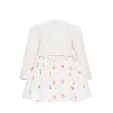 فستان بناتي - أبيض - مطرز بالورود مع جاكيت 36385