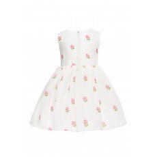 فستان بناتي - أبيض - مطرز بالورود مع جاكيت 36385