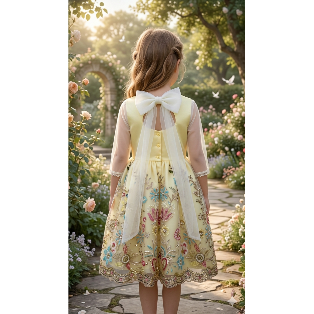 فستان الزهور الملكية – أصفر 26019 فستان الزهور الملكية – أصفر 26019