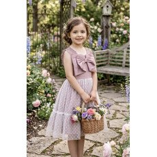 فستان وردي بفيونكة وتنورة تول 202629 فستان وردي بفيونكة وتنورة تول 202629