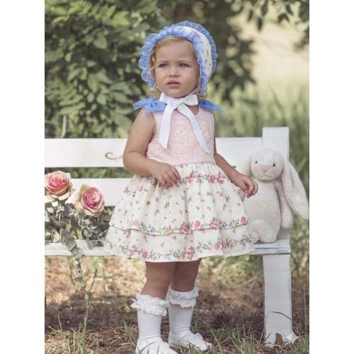 طقم طفلة فستان مع قبعة – مورد وبتفاصيل تل ناعم 20268 طقم طفلة فستان مع قبعة – مورد وبتفاصيل تل ناعم 20268