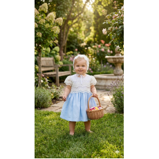 فستان الدانتيل السماوي مع قبعة كلاسيك 202630 فستان الدانتيل السماوي مع قبعة كلاسيك 202630