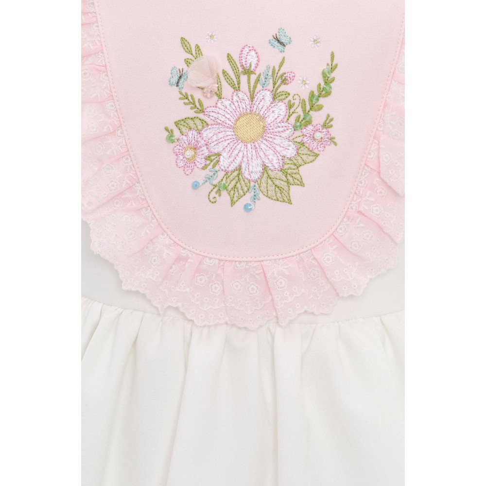 فستان - أبيض - بتطريز زهور مع اكسسوار شعر 36122 فستان - أبيض - بتطريز زهور مع اكسسوار شعر 36122