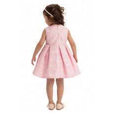 فستان دانتيل وردي مع اكسسوار شعر 35459