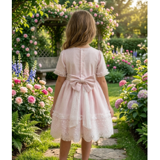 فستان للمناسبات وردي ناعم بتفاصيل دانتيل 202632 فستان للمناسبات وردي ناعم بتفاصيل دانتيل 202632