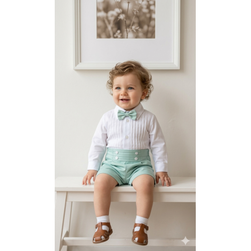 طقم ولادي أخضر كلاسيكي 26026