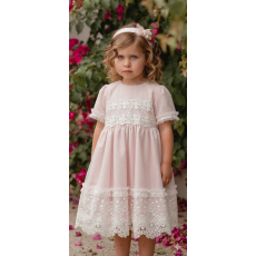 فستان للمناسبات وردي ناعم بتفاصيل دانتيل 202632 فستان للمناسبات وردي ناعم بتفاصيل دانتيل 202632