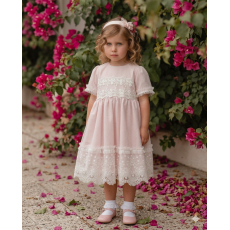 فستان للمناسبات وردي ناعم بتفاصيل دانتيل 202632 فستان للمناسبات وردي ناعم بتفاصيل دانتيل 202632