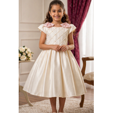 فستان حفلات مزين باللولو وفيونكات كتف 202634