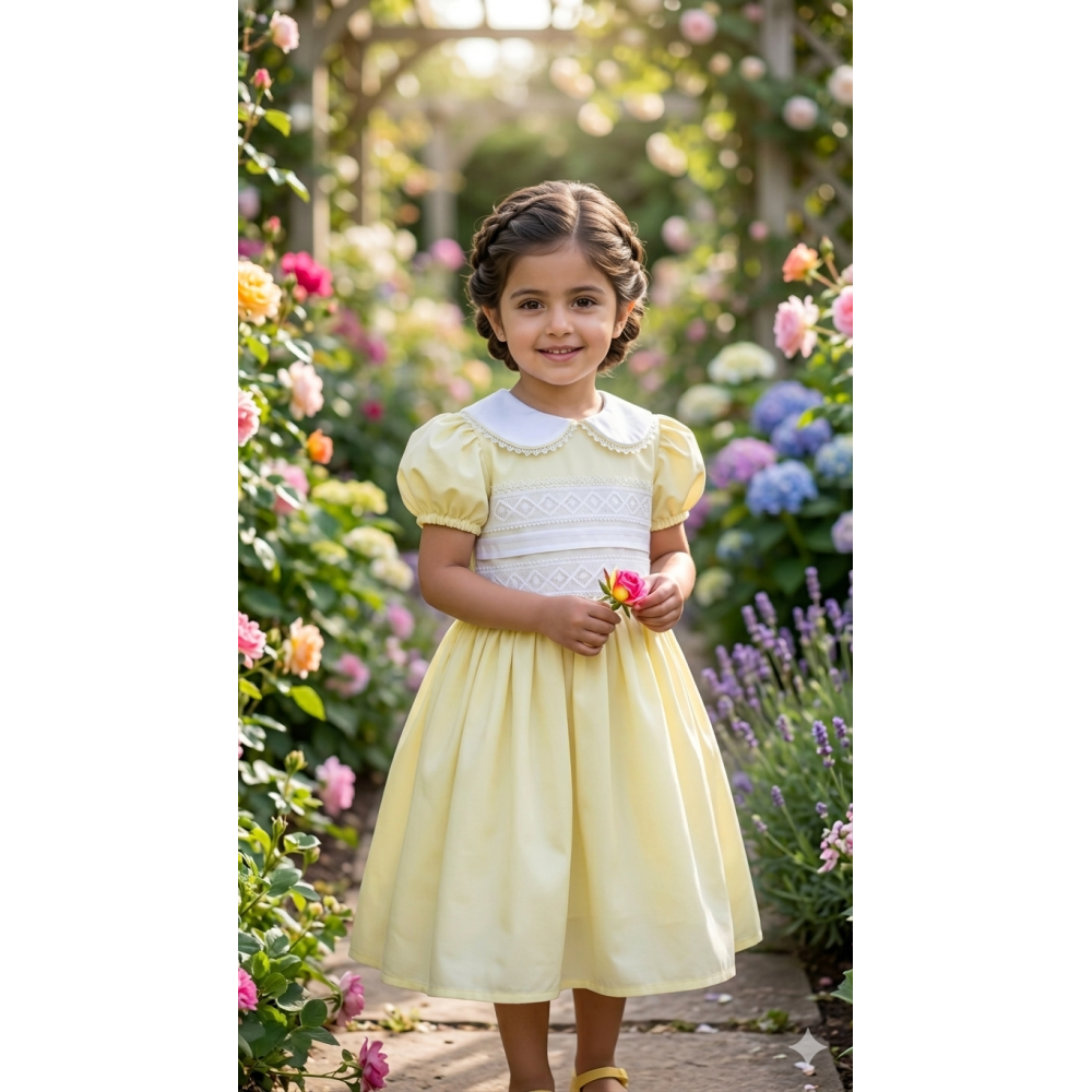 فستان - أصفر - كلاسيكي 26034