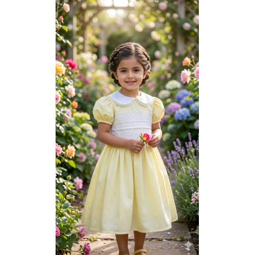 فستان - أصفر - كلاسيكي 26034