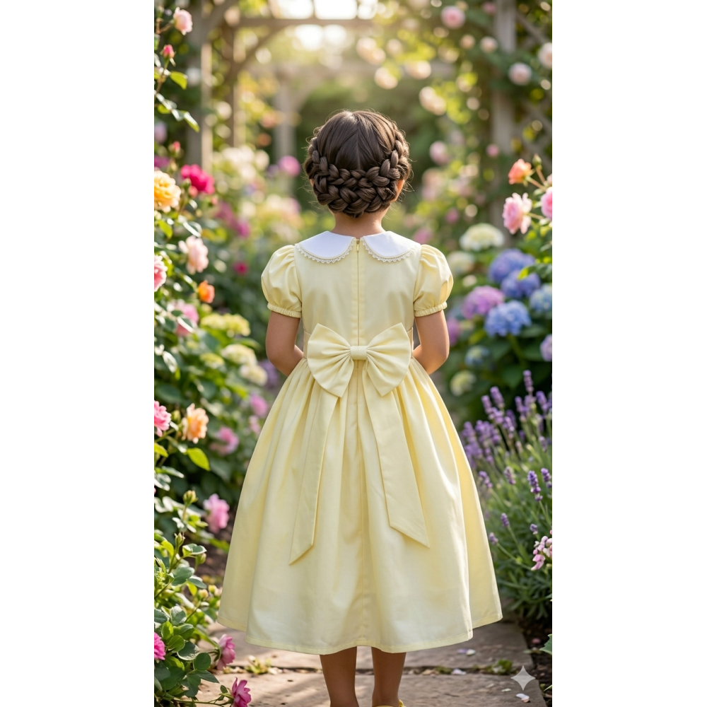 فستان - أصفر - كلاسيكي 26034