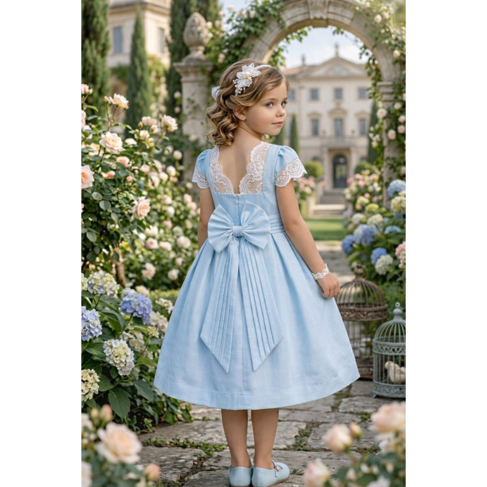 فستان - أزرق - دانتيل بفتحة ظهر 26035