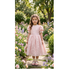 فستان تول جاكار بنقشة زهور 26043