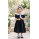 فستان أسود بباقة بنفسجي 26059