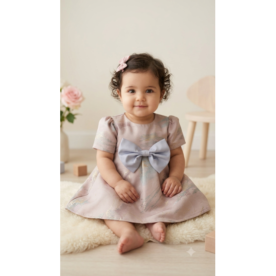 240382 فستان مواليد جاكارد