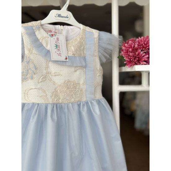 240375 فستان جاكارد مع تل سماوي