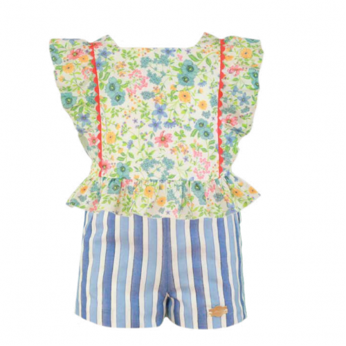  3306042 بدلة اسباني قميص مورد وشورت 