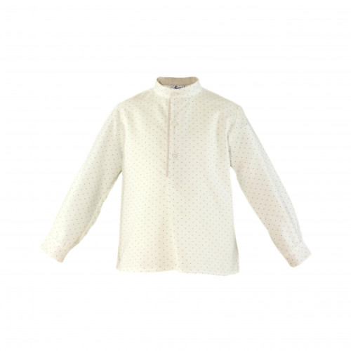 3402382  بدلة ولادي قميص منقط  وشورت بيج