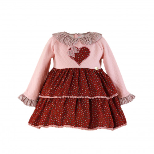 340608V  فستان اسباني برسمة قلب   