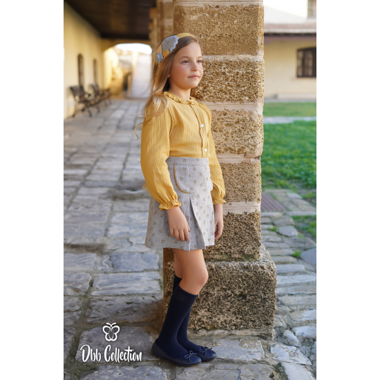 16906 بدلة اسباني قميص كموني وتنورة 16906 بدلة اسباني قميص كموني وتنورة