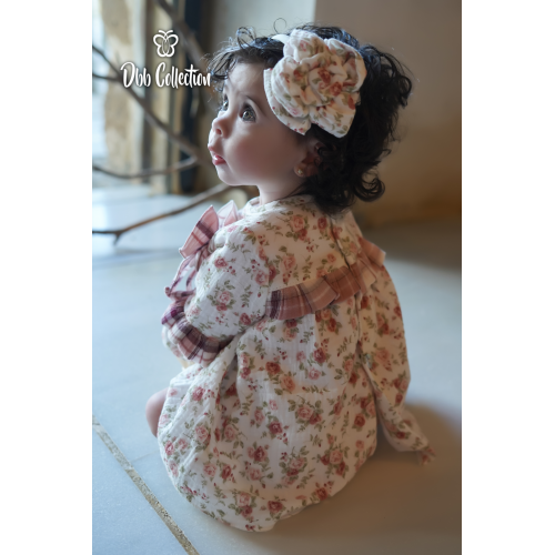 17104  طقم بناتي فستان وكلوت   بورد الجوري