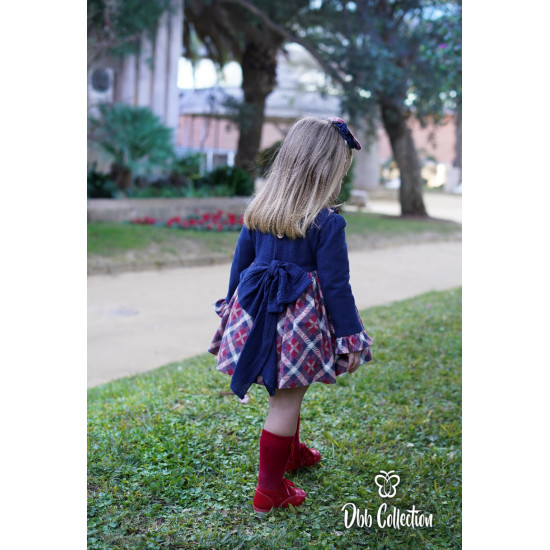 17002 فستان اسباني كحلي واحمر 17002 فستان اسباني كحلي واحمر