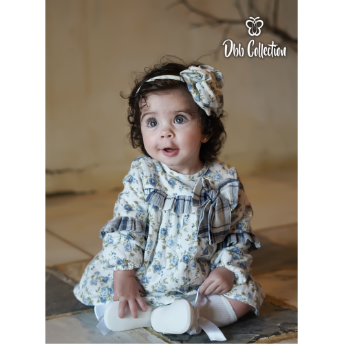 17104  طقم بناتي فستان وكلوت   بورد الجوري