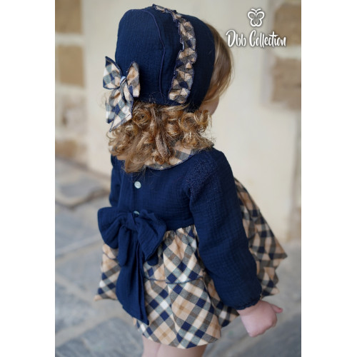 17001  طقم بناتي من ٣ قطع  كحلي وأصفر 