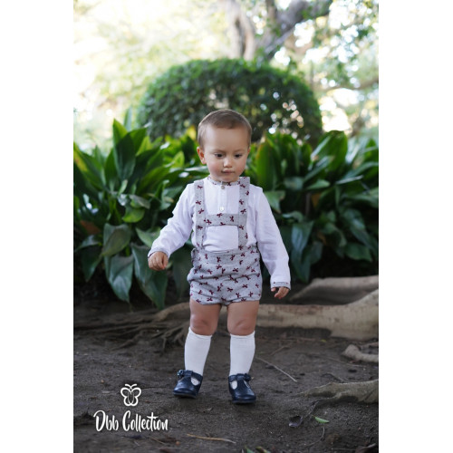 17305بدلة اسباني قميص وشورت بأحزمة 