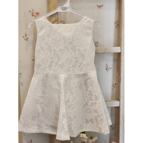 فستان اسباني دانتيل ابيض 23140