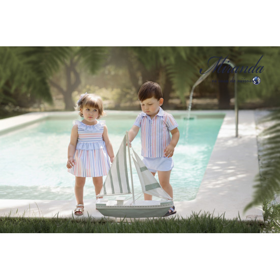 350504V فستان اسباني مقلم 350504V فستان اسباني مقلم