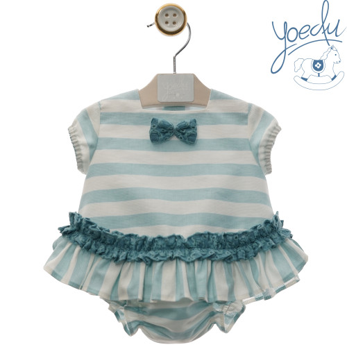 0057 طقم اسباني فستان وكلوت  