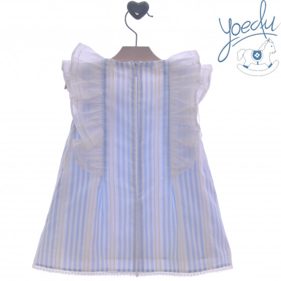 0524 فستان اسباني مخطط سماوي 0524 فستان اسباني مخطط سماوي