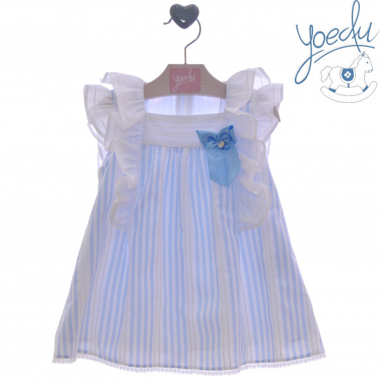 0524 فستان اسباني مخطط سماوي 0524 فستان اسباني مخطط سماوي