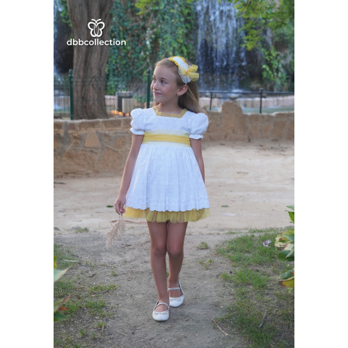 17602  فستان اسباني  أصفر