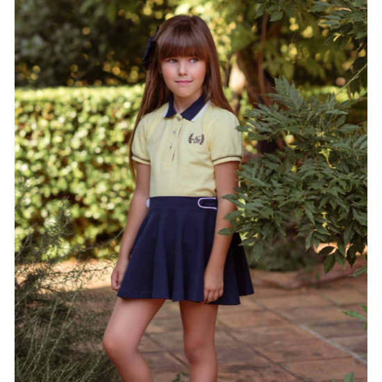 351402 بدلة بناتي بقيمص بولو وتنورة 351402 بدلة بناتي بقيمص بولو وتنورة