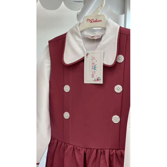 مريول مدرسي وردي من قطعتين 14466