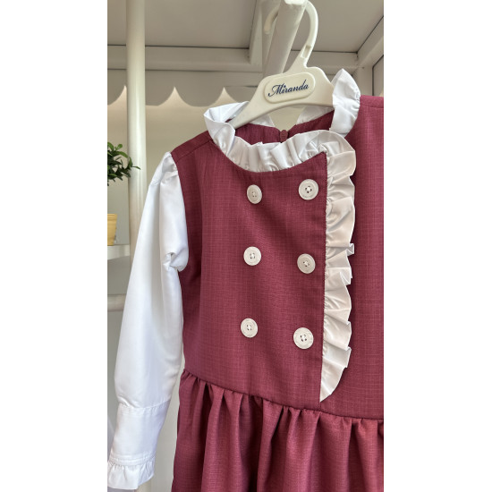 مريول مدرسي وردي متصل 144615