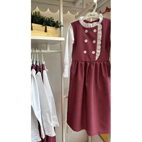 مريول مدرسي وردي متصل 144615