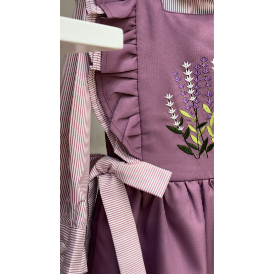 مريول مدرسي بتطريز لافندر من قطعتين 144624