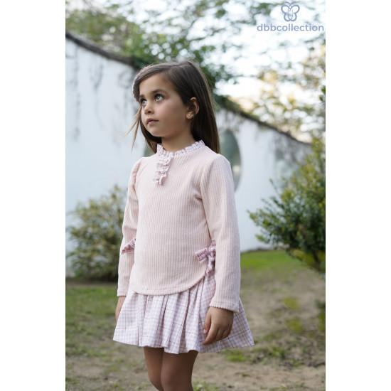 فستان اسباني وردي 20603 فستان اسباني وردي 20603