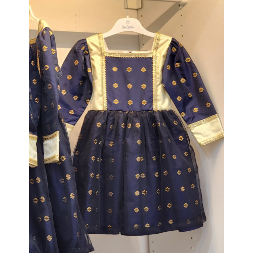 240111 فستان شعبي كحلي منقش 240111 فستان شعبي كحلي منقش