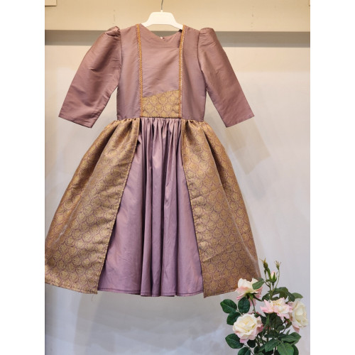 240182 فستان شعبي لون كشميري وذهبي 240182 فستان شعبي لون كشميري وذهبي