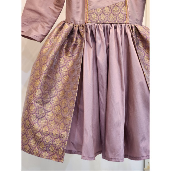 240182 فستان لون كشميري وذهبي 