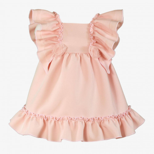 370130V فستان اسباني وردي