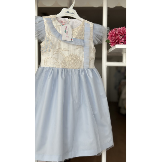 240375 فستان جاكارد مع تل سماوي 240375 فستان جاكارد مع تل سماوي