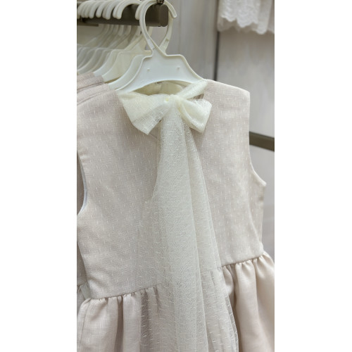 240203 فستان  وردي تول مع دانتيل