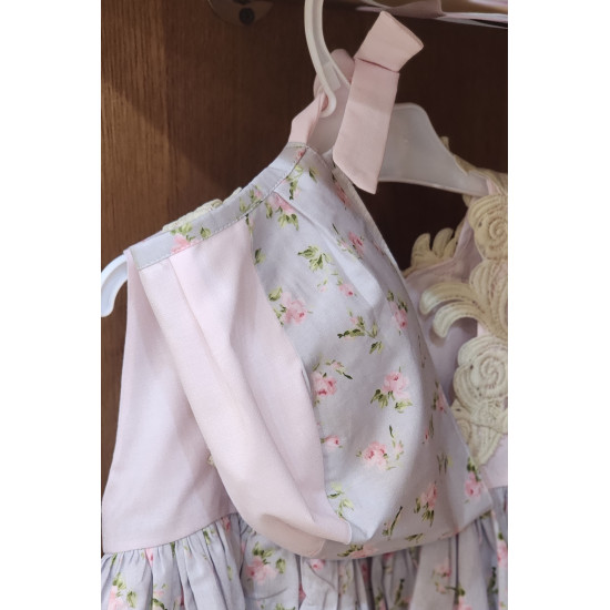 240400 فستان  مورد للصغيرات مع قبعة 